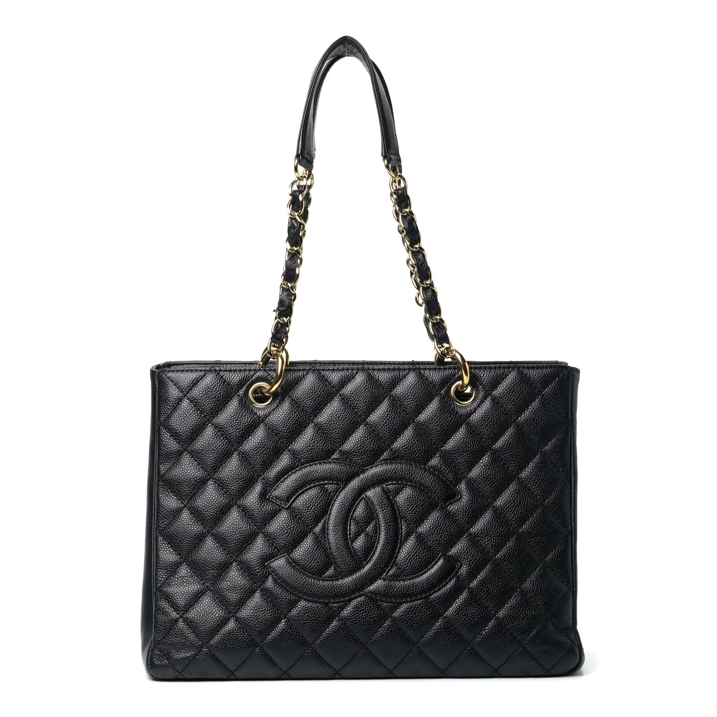 Caviar Quilted Grand Shopping Tote GST Black