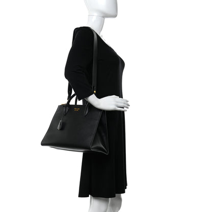 Prada Saffiano City Calfskin Greche Paradigme Bag Black 2 of 10