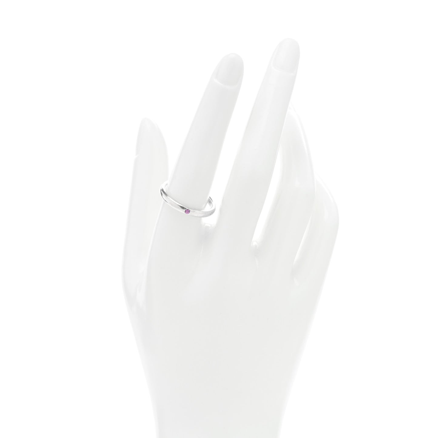 Sterling Silver Pink Sapphire Elsa Peretti Band Ring 58 8.5