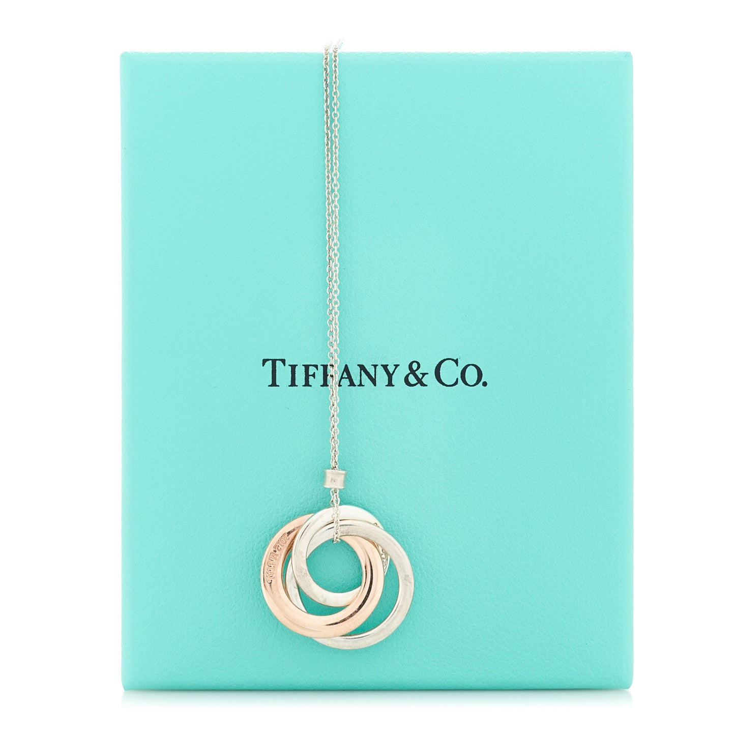 Sterling Silver Rubedo Small Interlocking Circles Pendant Necklace