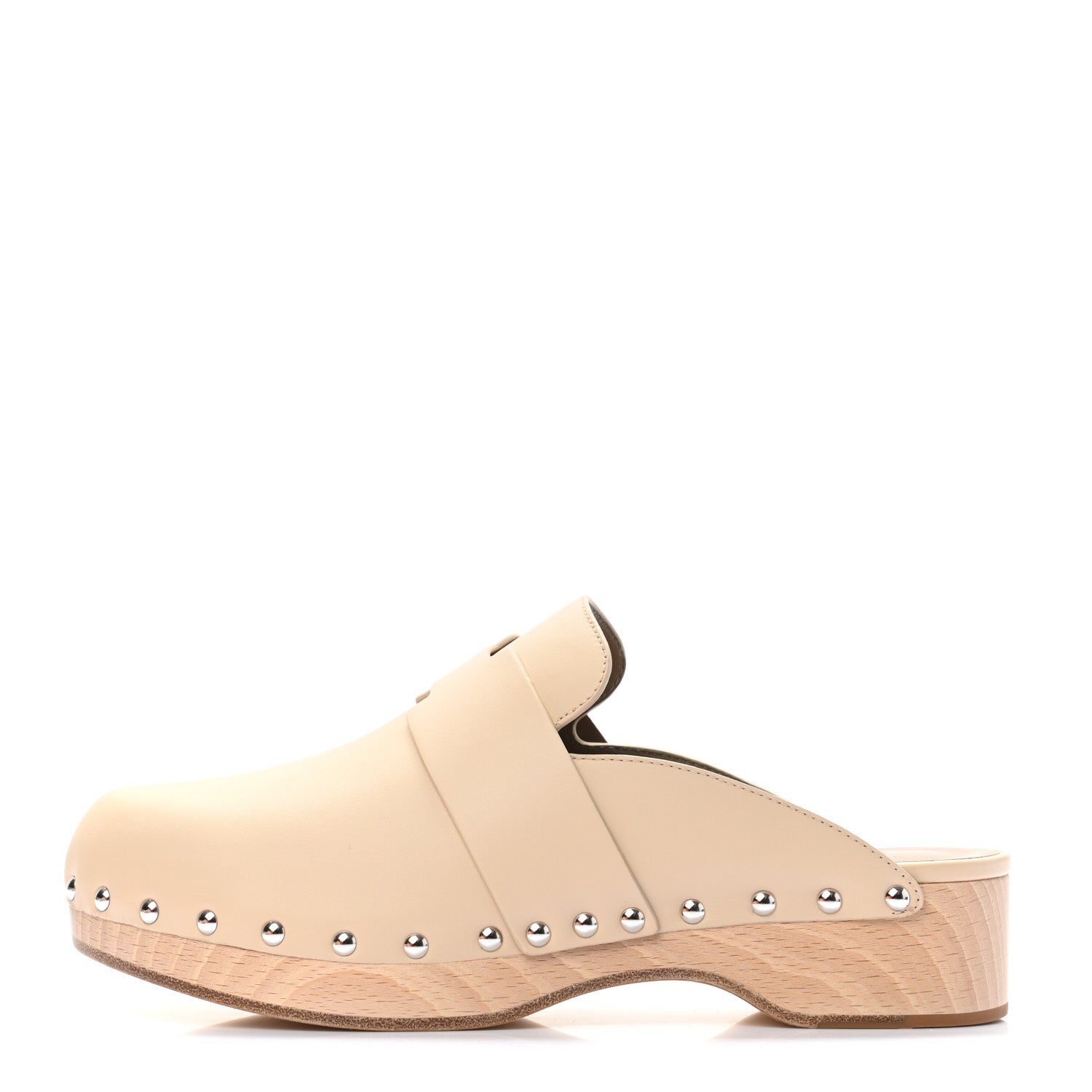 Hermes Calfskin Calya Mules 38 Hetre 1 of 8