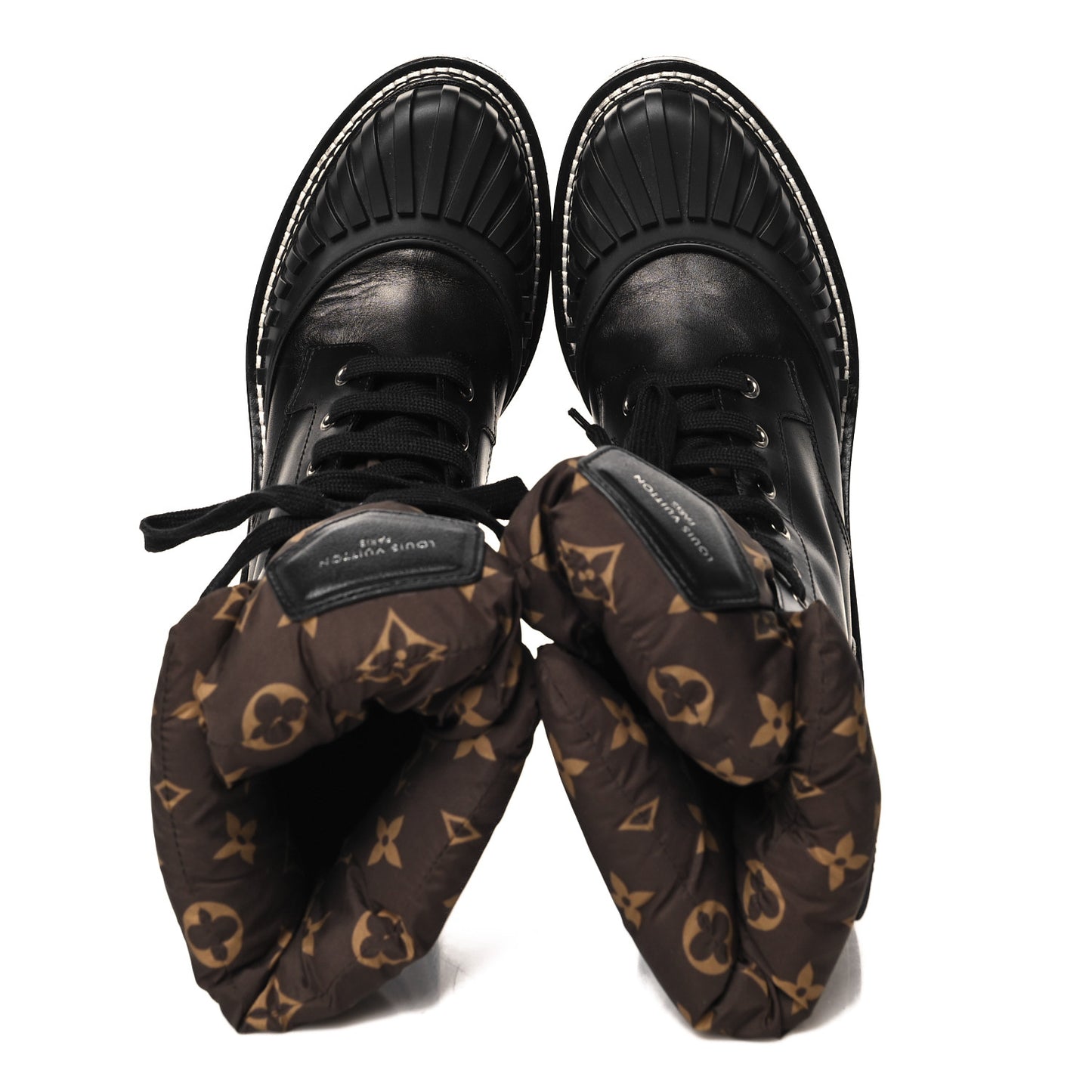Calfskin Monogram Nylon LV Beaubourg Ankle Boots 40.5 Black