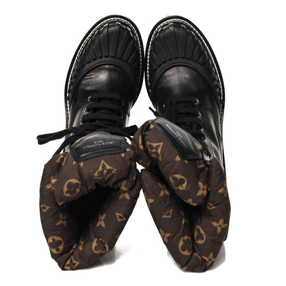 Louis Vuitton Calfskin Monogram Nylon LV Beaubourg Ankle Boots 40.5 Black 2 of 8