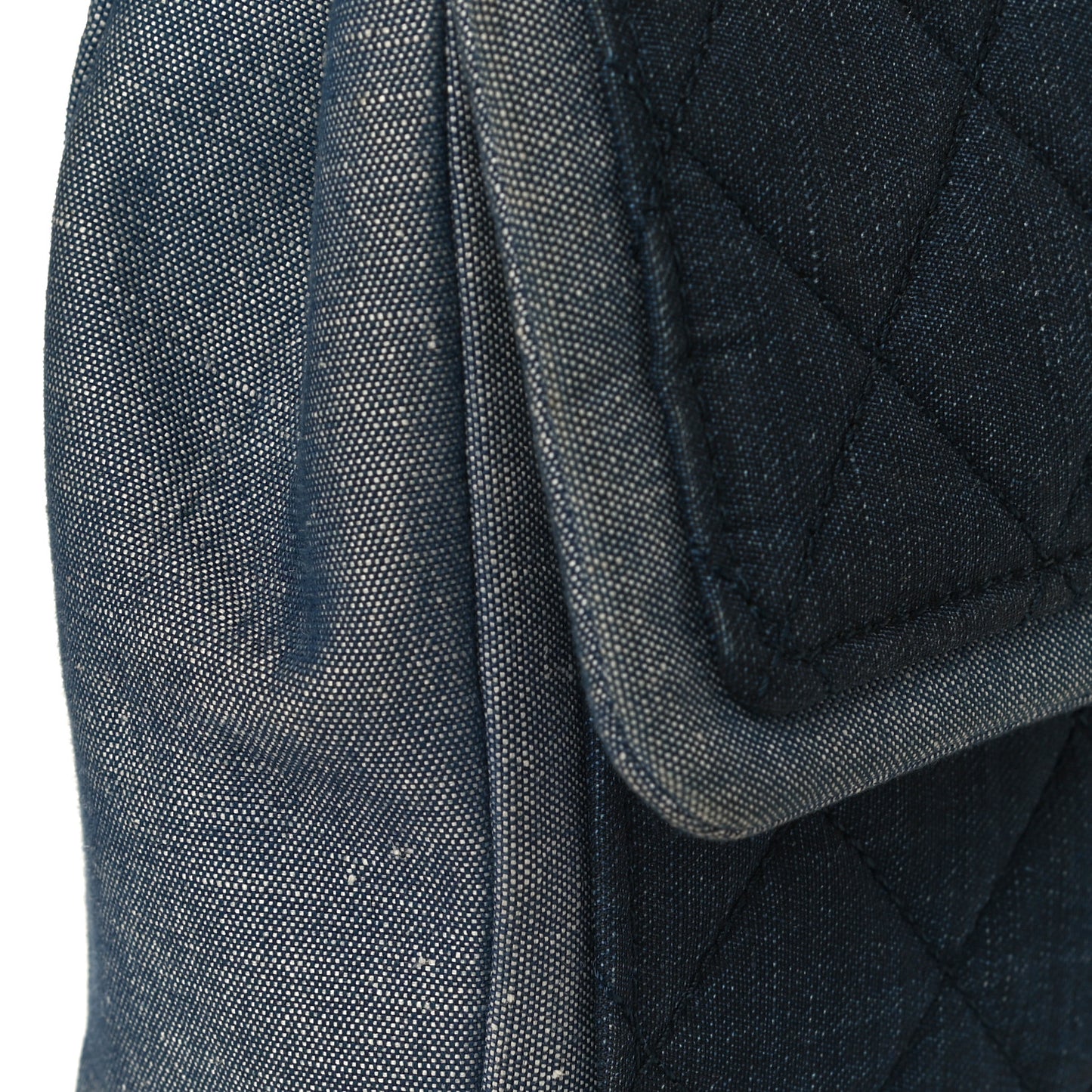 Denim Quilted Medium Graphic Flap Light Blue