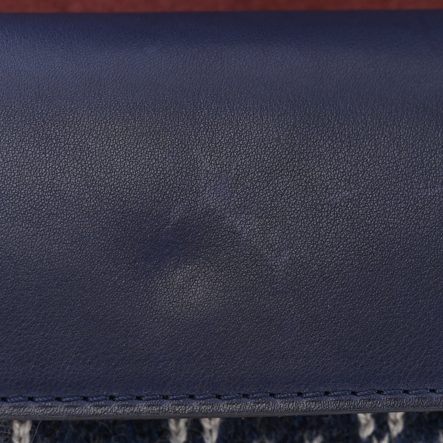 Chanel Smooth Calfskin Knit Nude 2.55 Reissue 225 Flap Navy 4 of 11