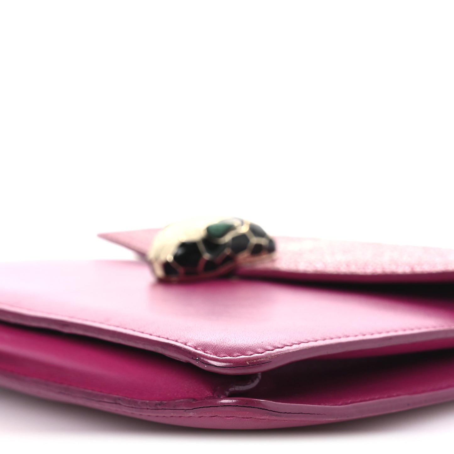Calfskin Galuchat Serpenti Forever Crossbody Bag Dark Pink