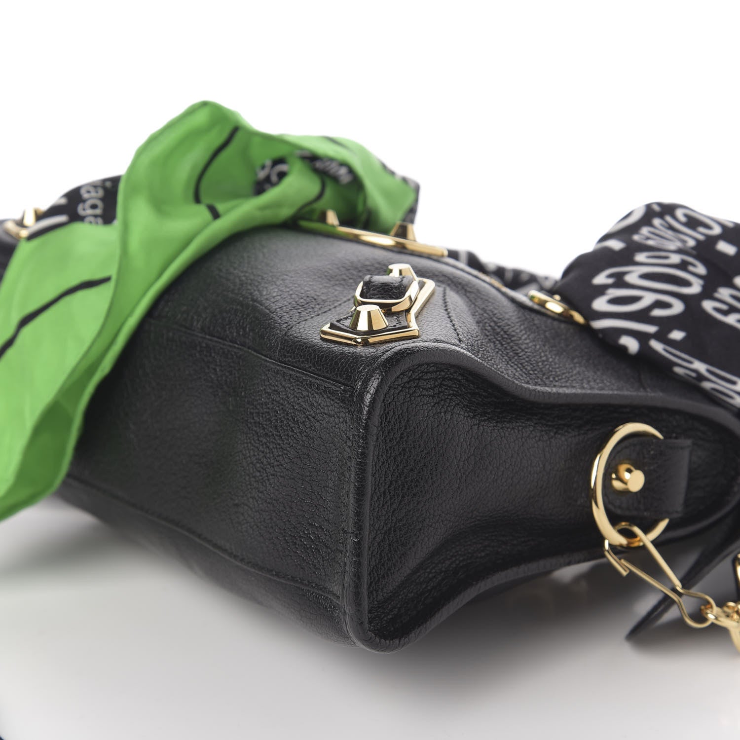 Balenciaga Chevre Gold Metallic Edge Hardware Mini Cityscarf Black 7 of 11
