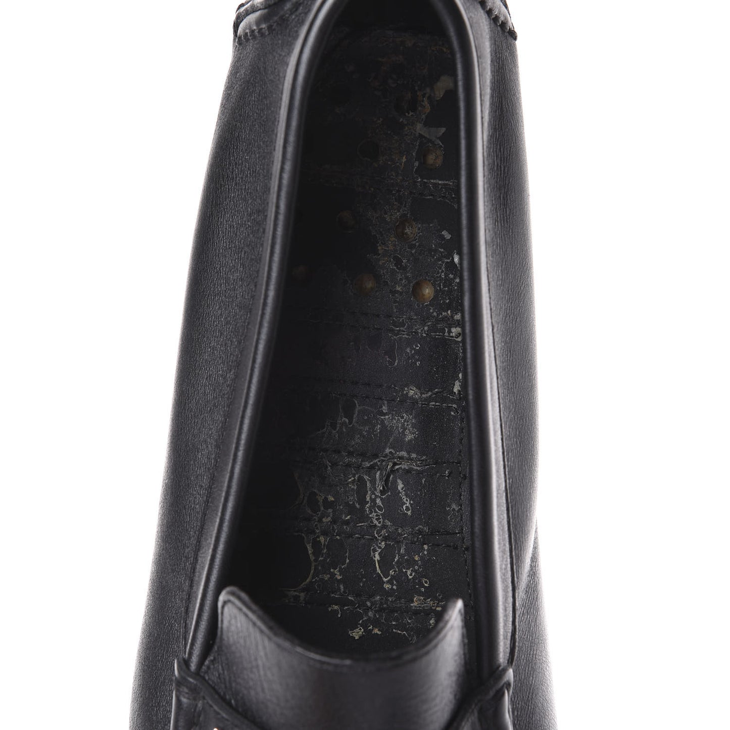 Calfskin Racetrack Moccasin Loafers 10.5 Black