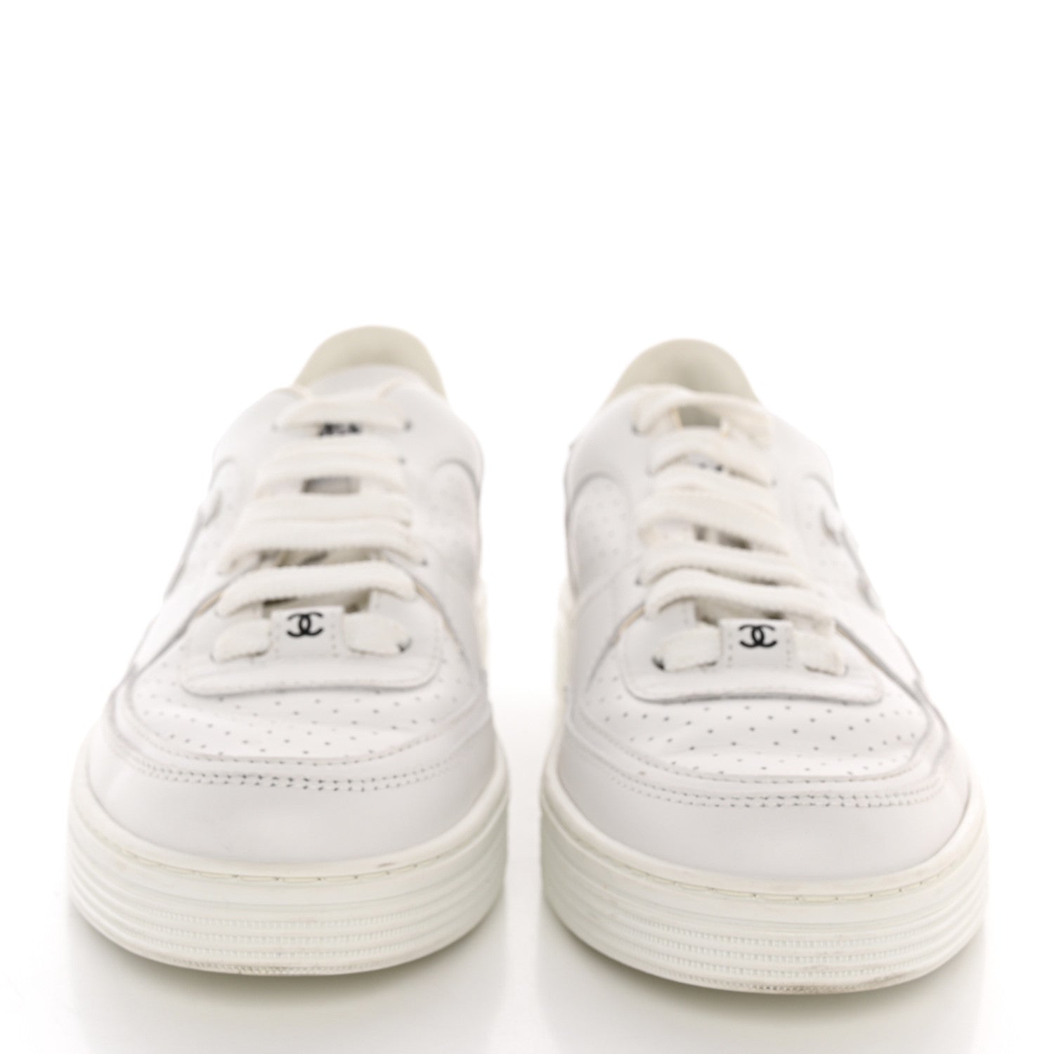 Chanel Calfskin CC Womens Sneakers 36 White 2 of 14
