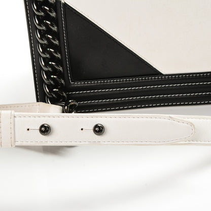 Chanel Calfskin Medium Bi-Color Boy Flap Black White 10 of 15