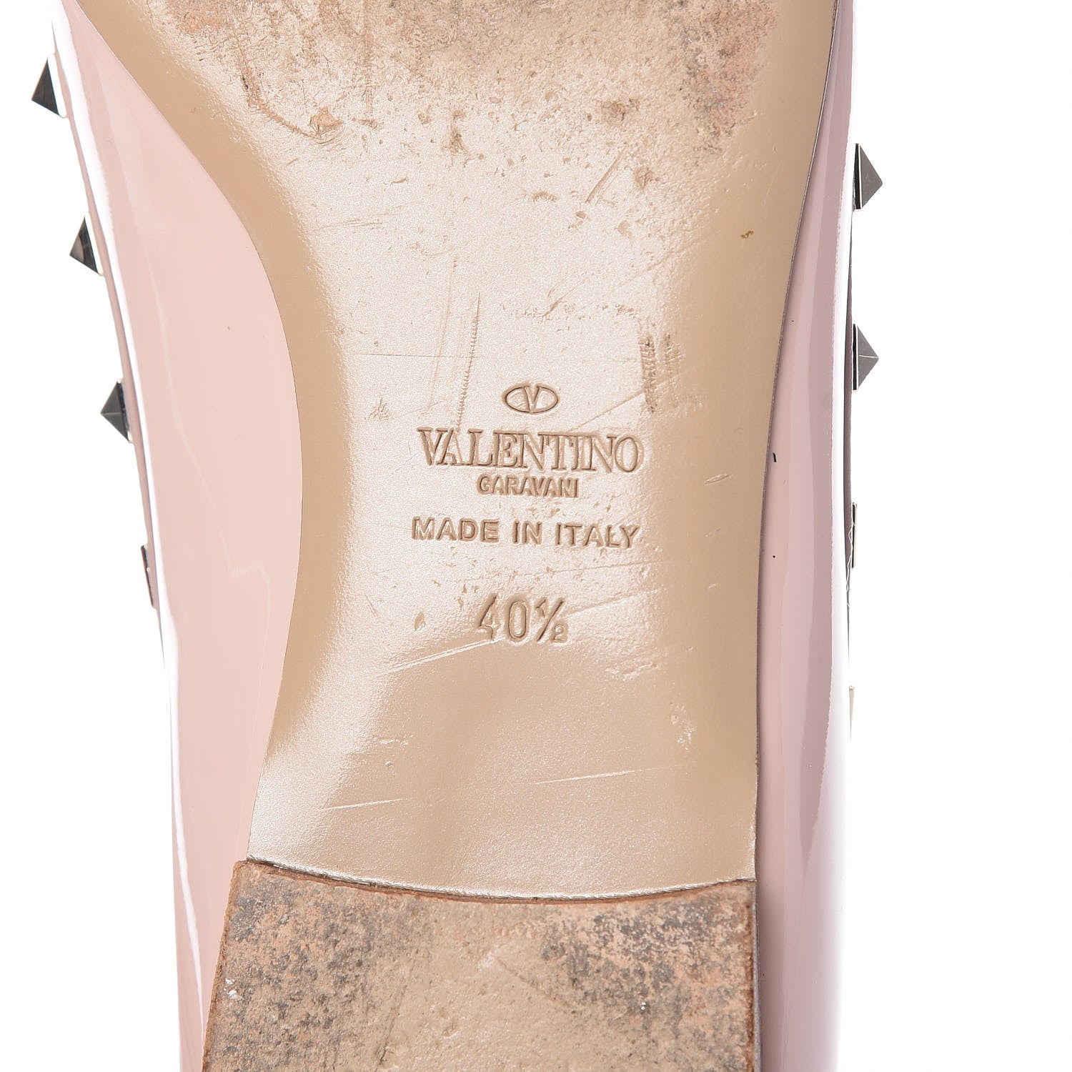 Valentino Garavani Patent Nappa Rockstud Ballerina Flats 40.5 Water Rose Poudre 8 of 17
