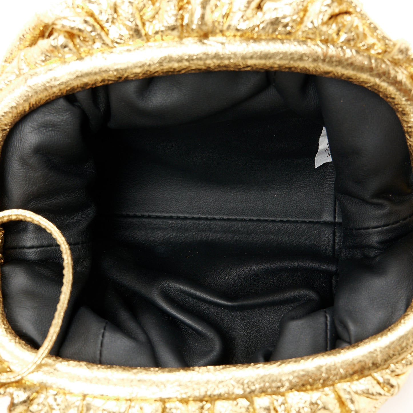 Metallic Nappa Intrecciato The Mini Pouch Oro