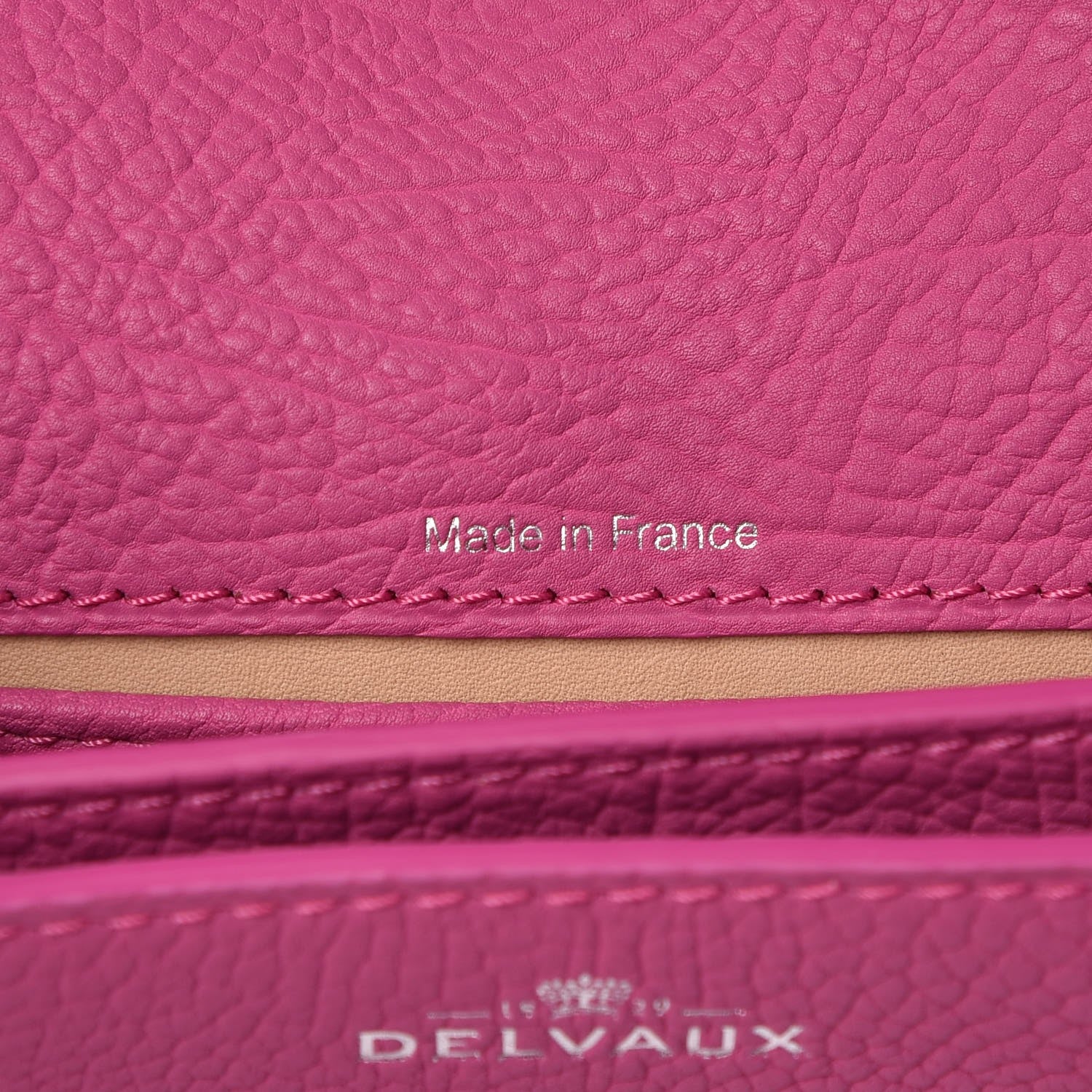 Delvaux Crispy Calfskin Mini Le Mutin Saddle Bag Fuchsia 7 of 8