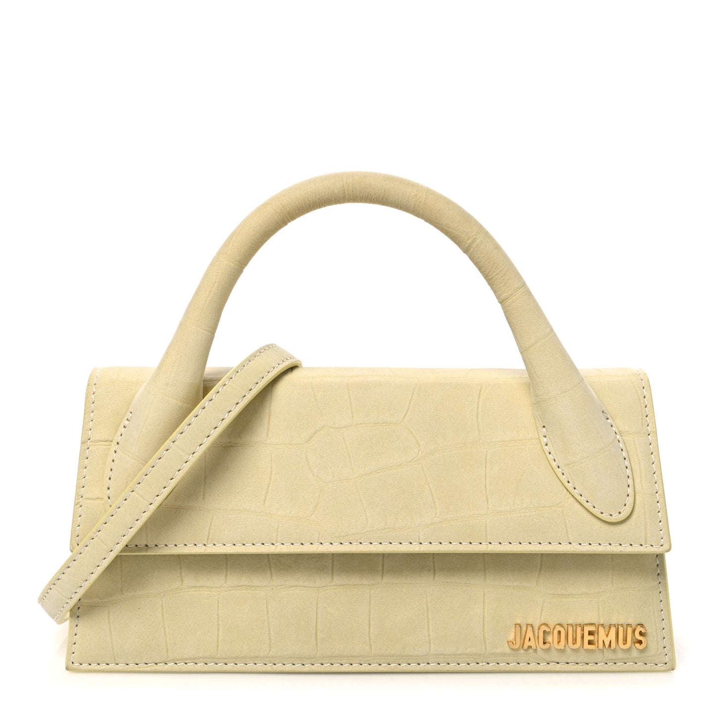 Nubuck Crocodile Embossed Le Chiquito Long Light Yellow