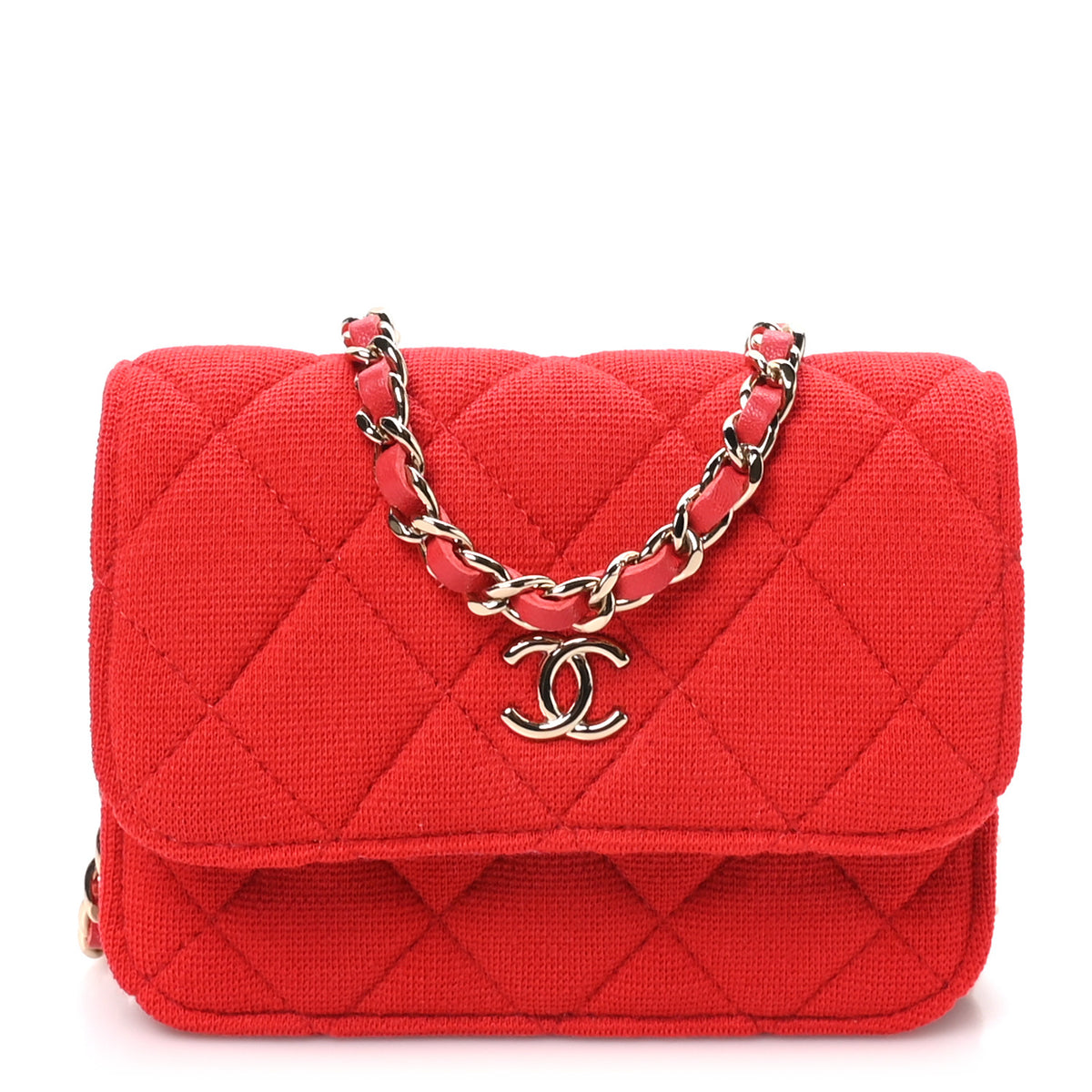 Jersey Quilted Micro Mini Flap Red