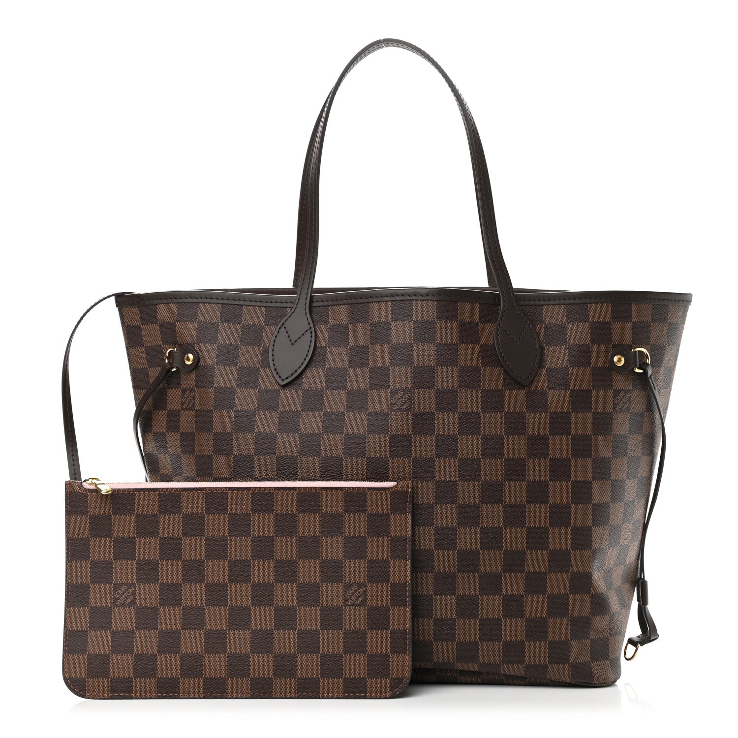 Louis Vuitton Damier Ebene Neo Neverfull MM Rose Ballerine 1 of 11