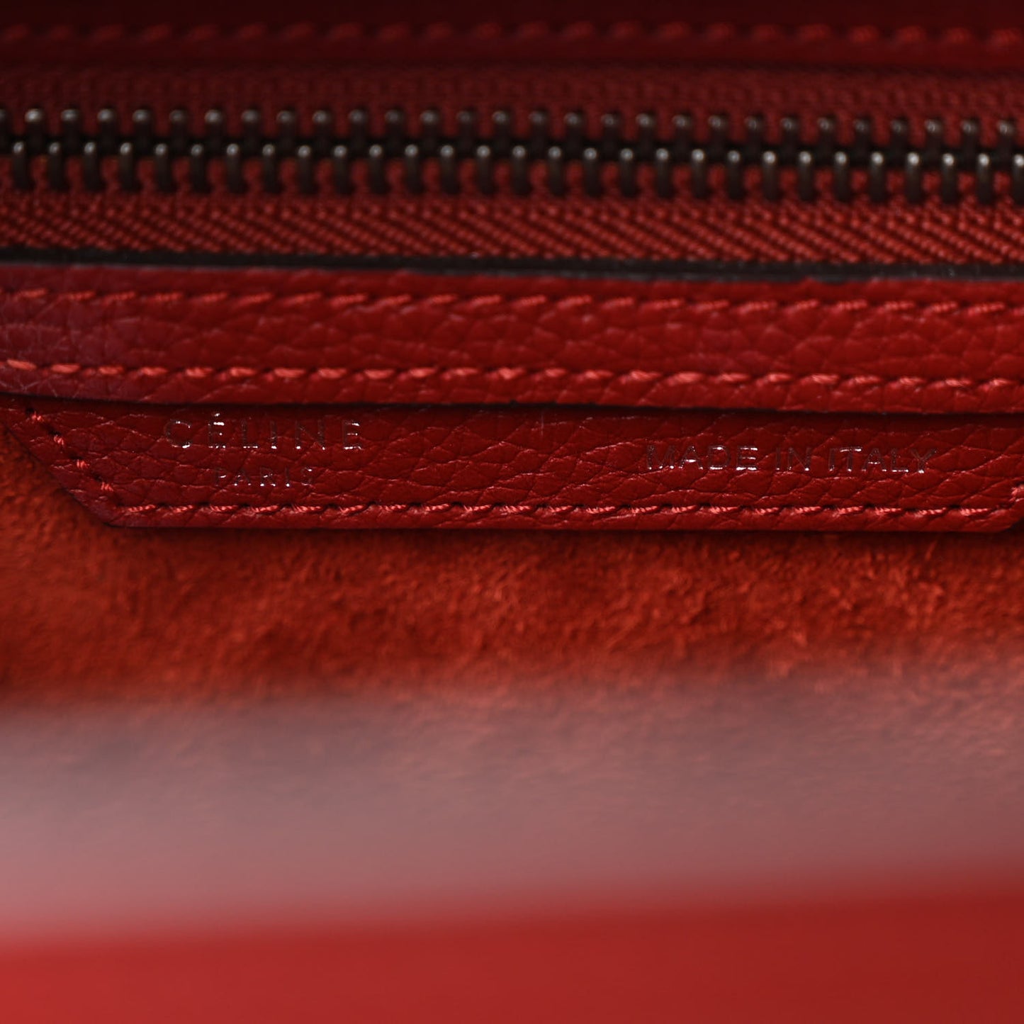 Drummed Calfskin Micro Luggage Merlot