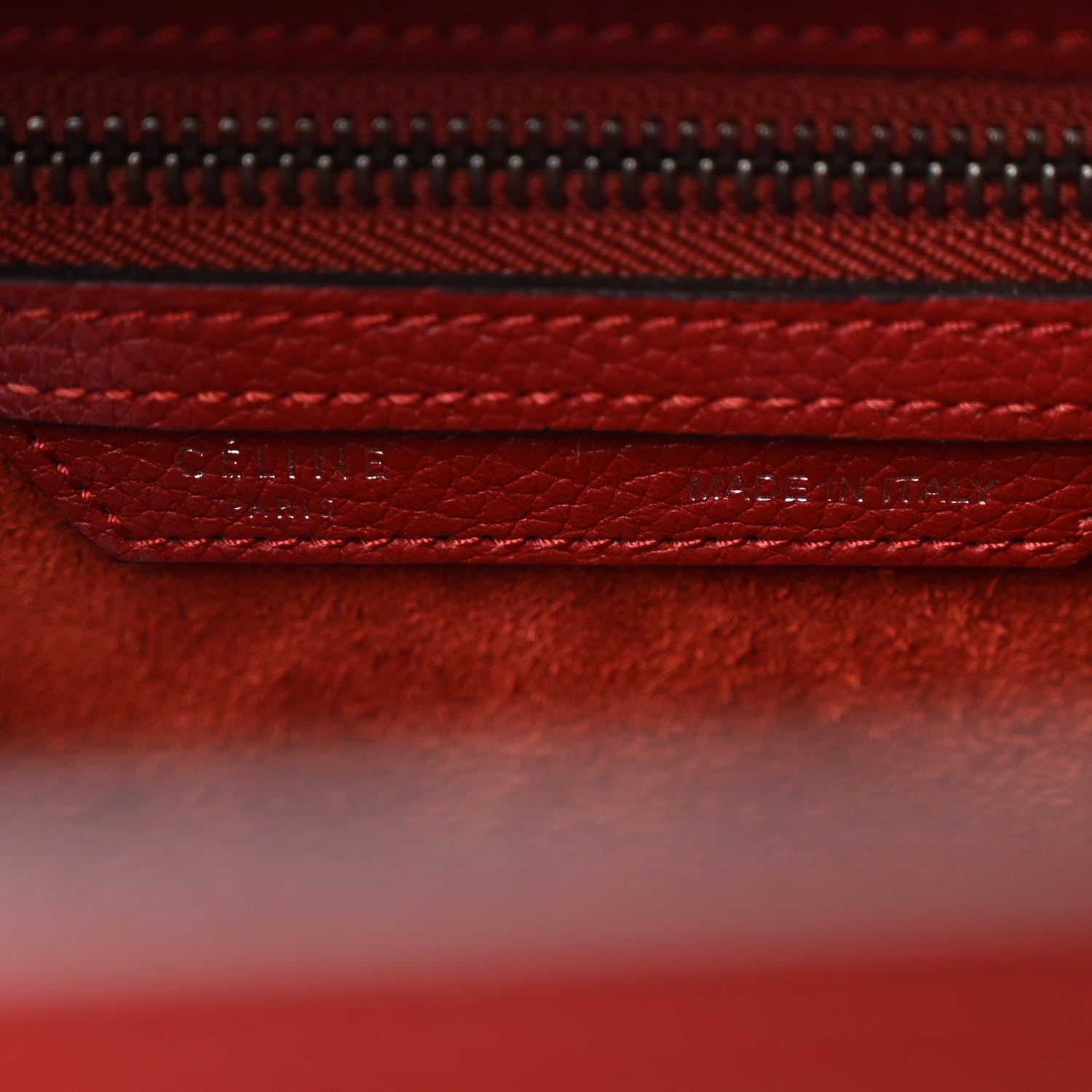 Celine Drummed Calfskin Micro Luggage Merlot 5 of 8