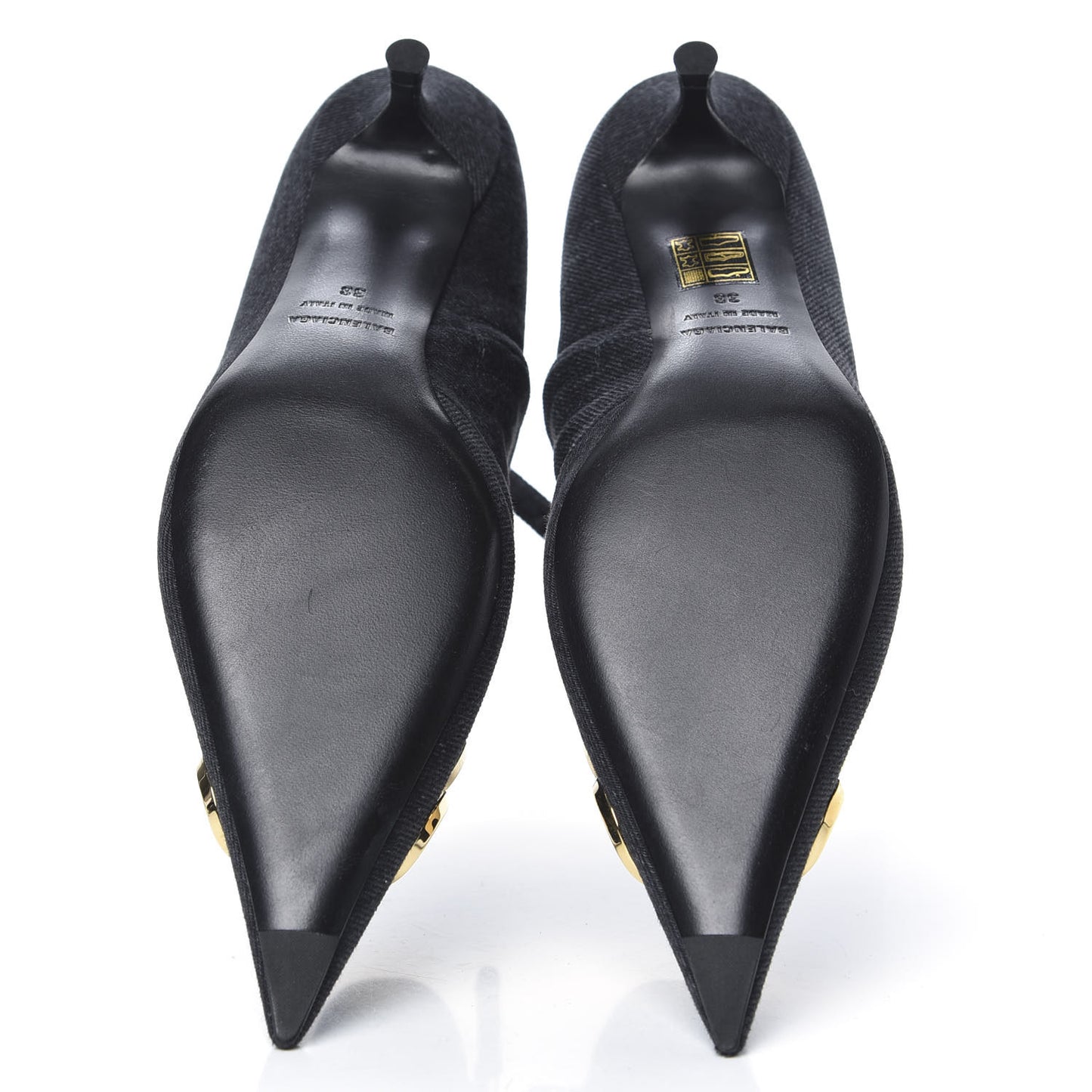 Denim BB Pointy Toe Ankle Booties 38 Black Vintage