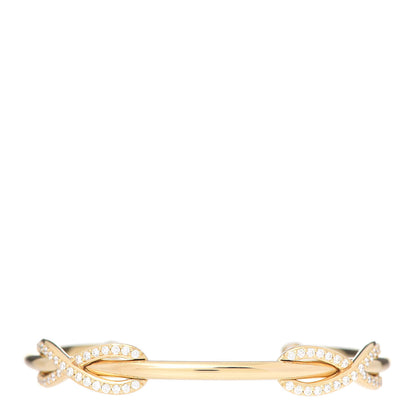 Tiffany 18K Yellow Gold Diamond Double Infinity Cuff Bracelet 1 of 5