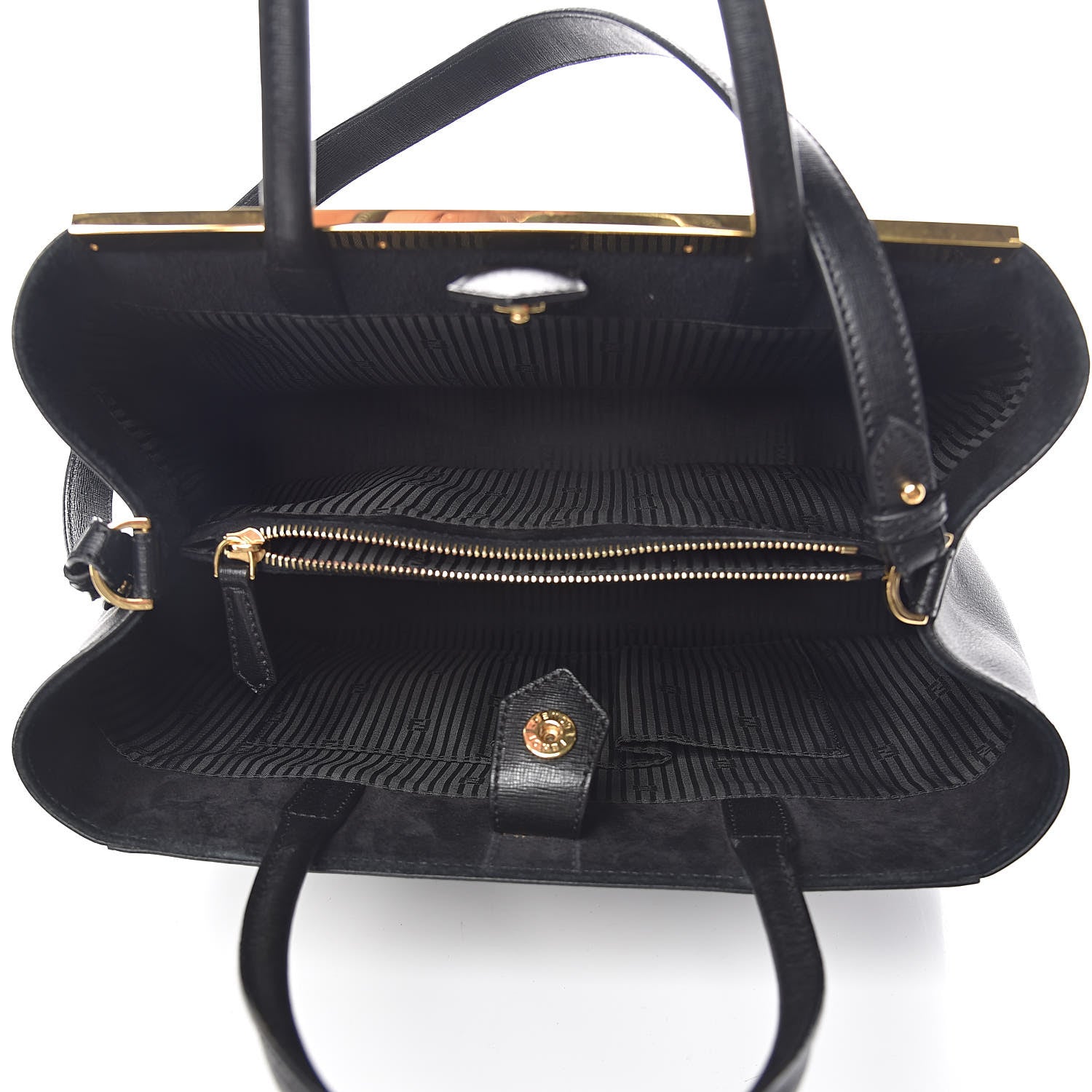 Fendi Vitello Elite Regular 2Jours Tote Black 5 of 9