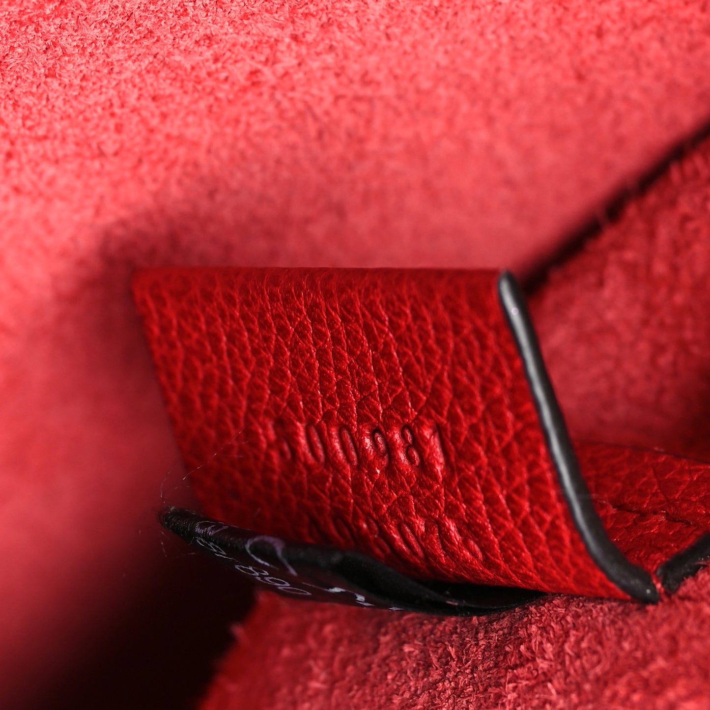 Pebbled Calfskin Medium Logo Portfolio Clutch Hibiscus Red