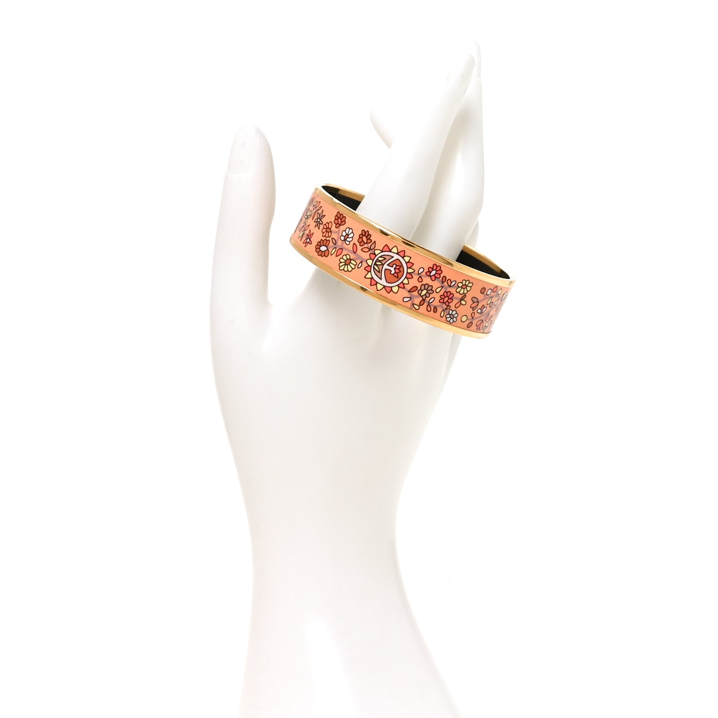 Enamel Printed Wide L'Arbre De Vie Bracelet 65 Orange
