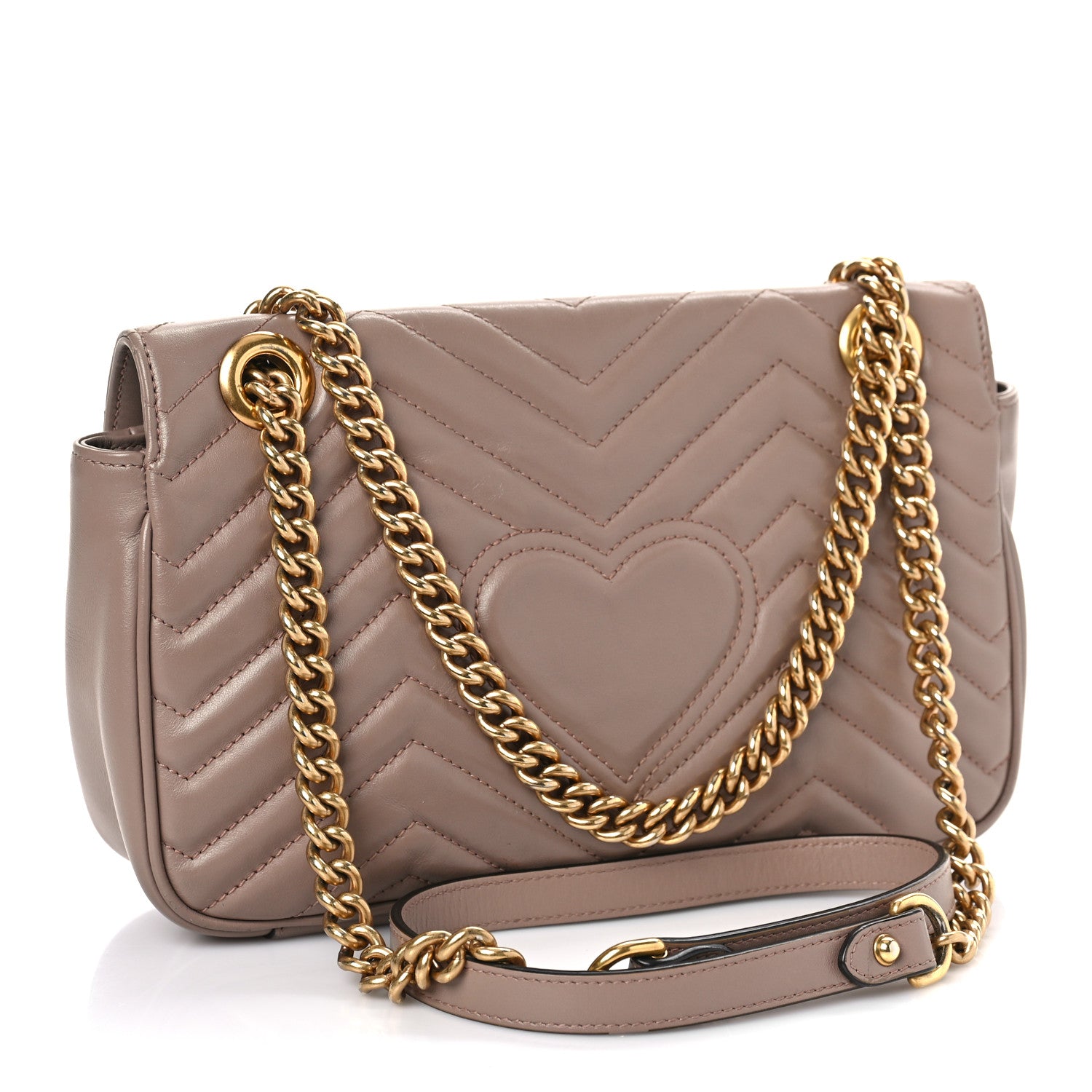 Gucci Calfskin Matelasse Small GG Marmont Shoulder Bag Porcelain Rose 3 of 9