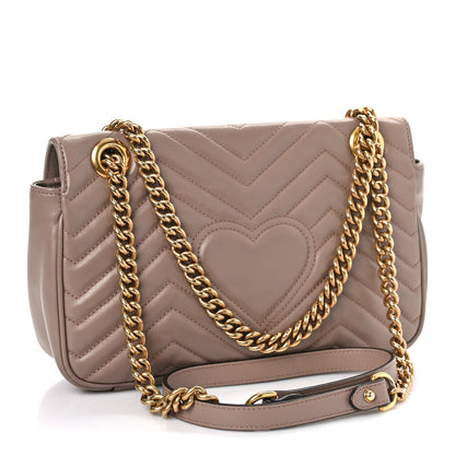 Gucci Calfskin Matelasse Small GG Marmont Shoulder Bag Porcelain Rose 3 of 9