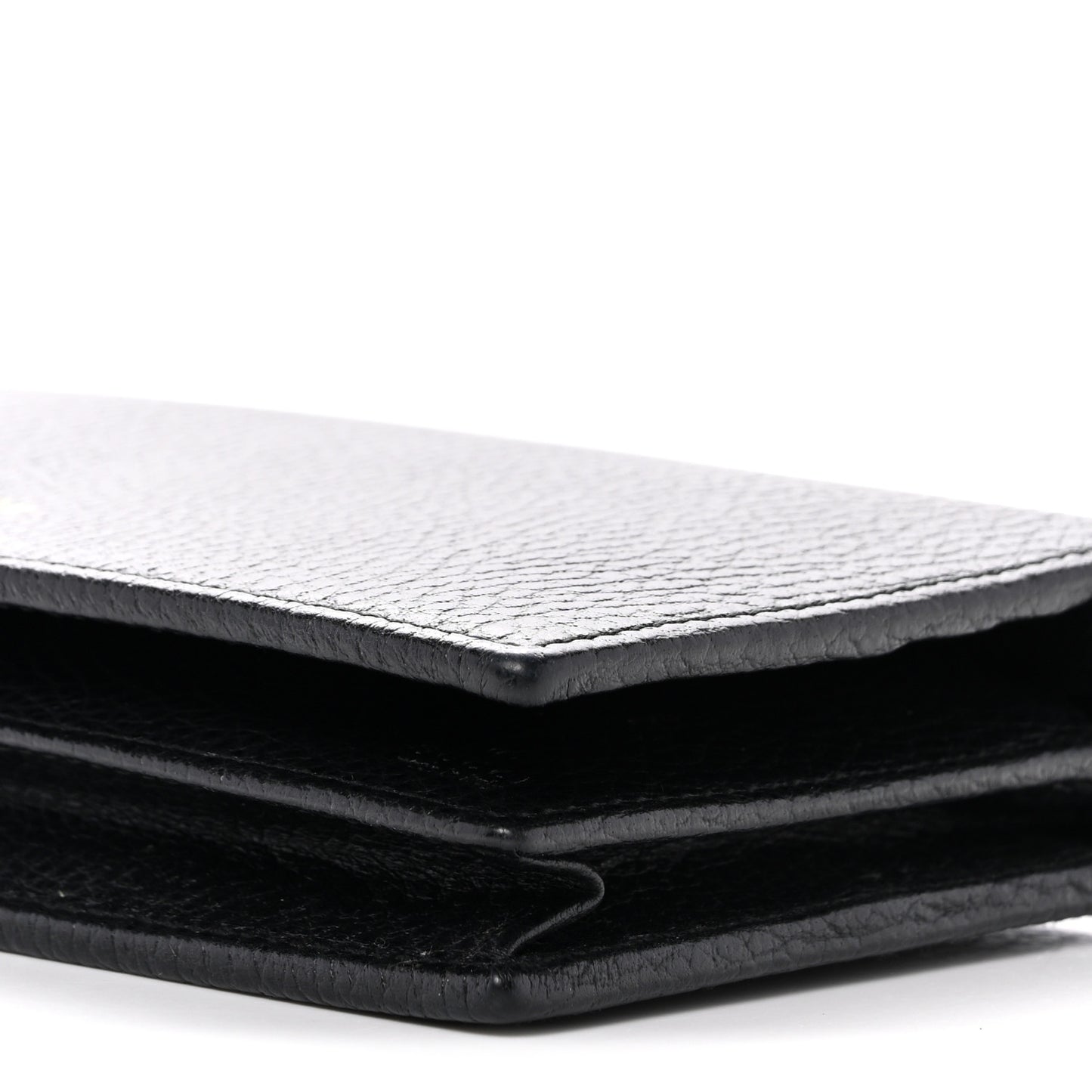 Dollar Calfskin Mini Swing Wallet Bag Black