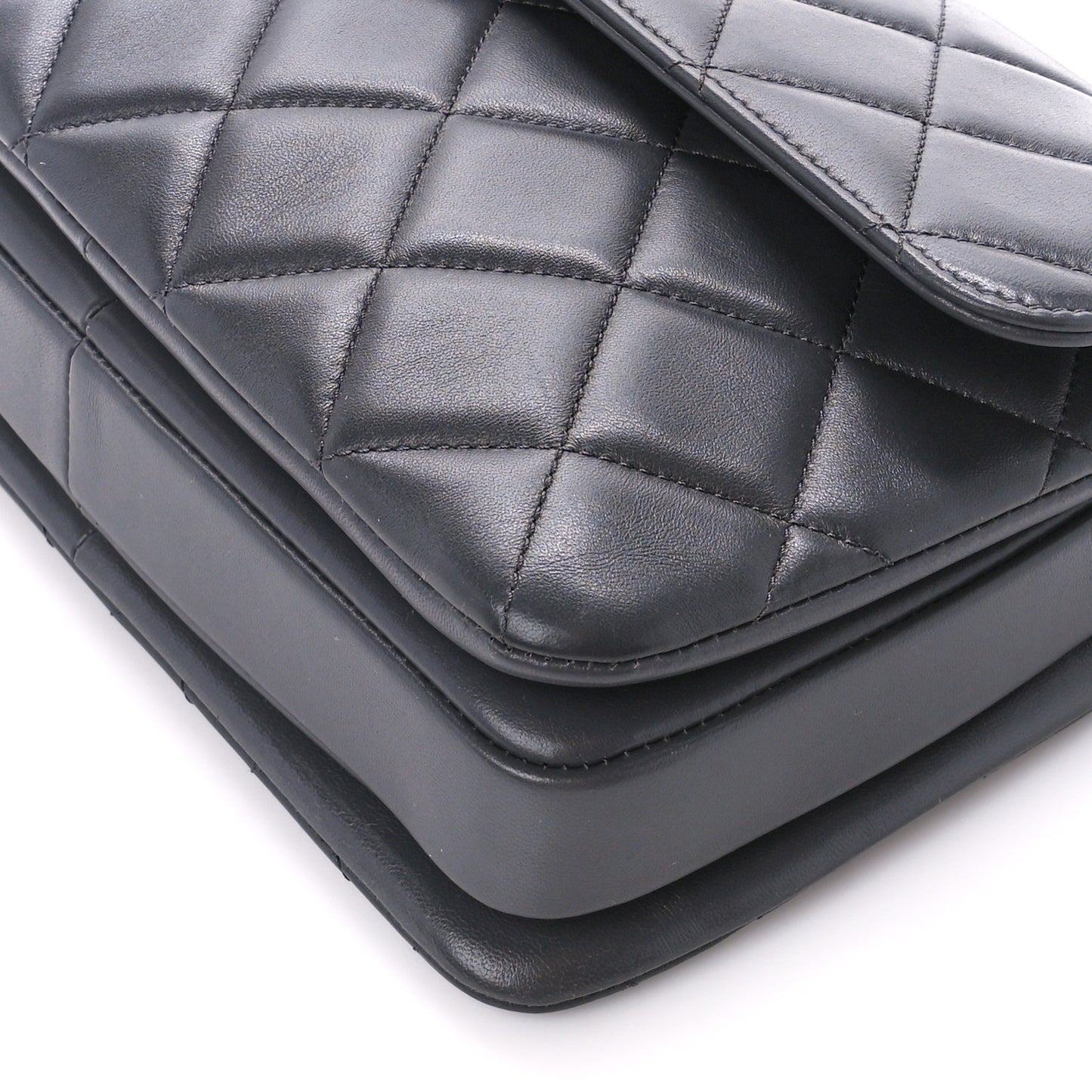 Lambskin Quilted Small Trendy CC Dual Handle Flap Bag Dark Grey