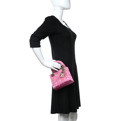 Christian Dior Satin Sequin Mini Lady Dior Pink 3 of 10
