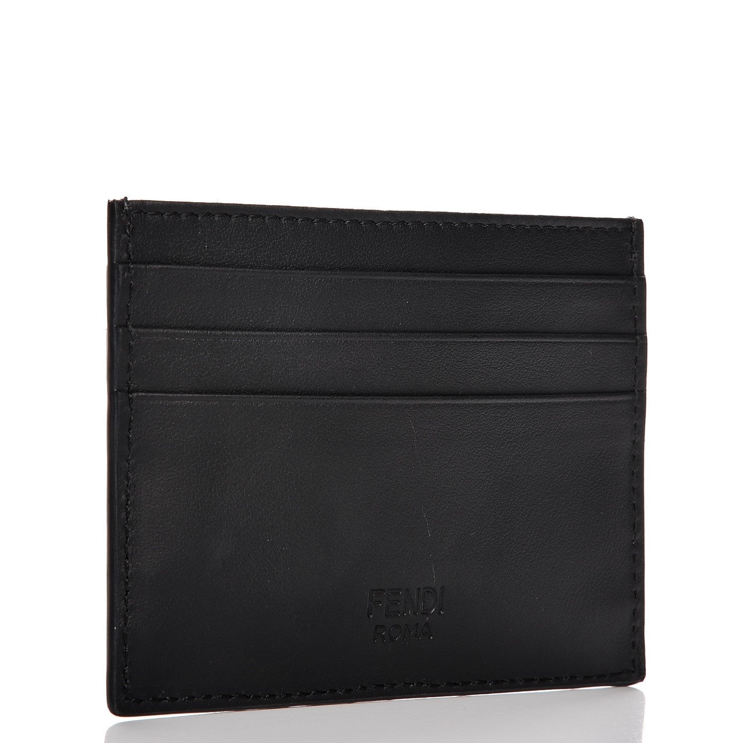 Fendi Vitello Century Monster Eyes Card Holder Black 3 of 7