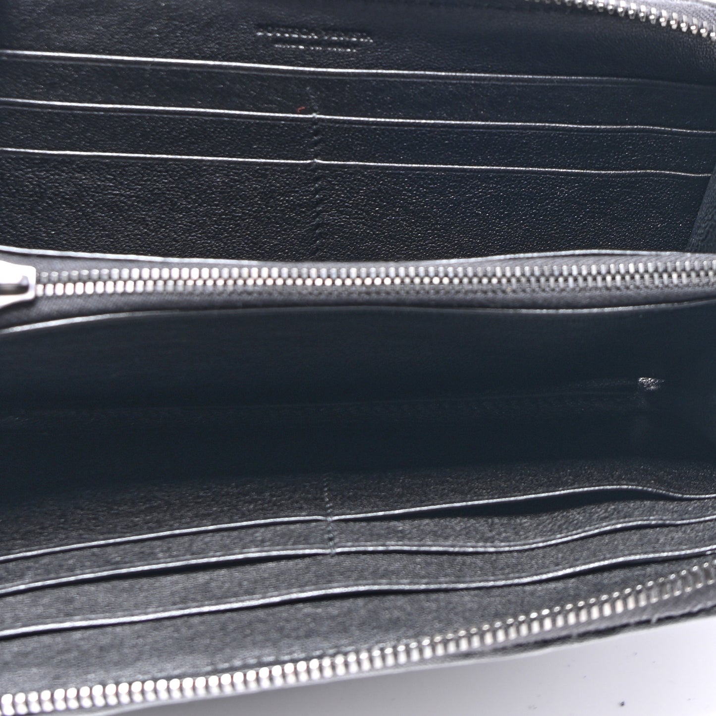 Nappa Intrecciato Zip Around Wallet Medium Grey