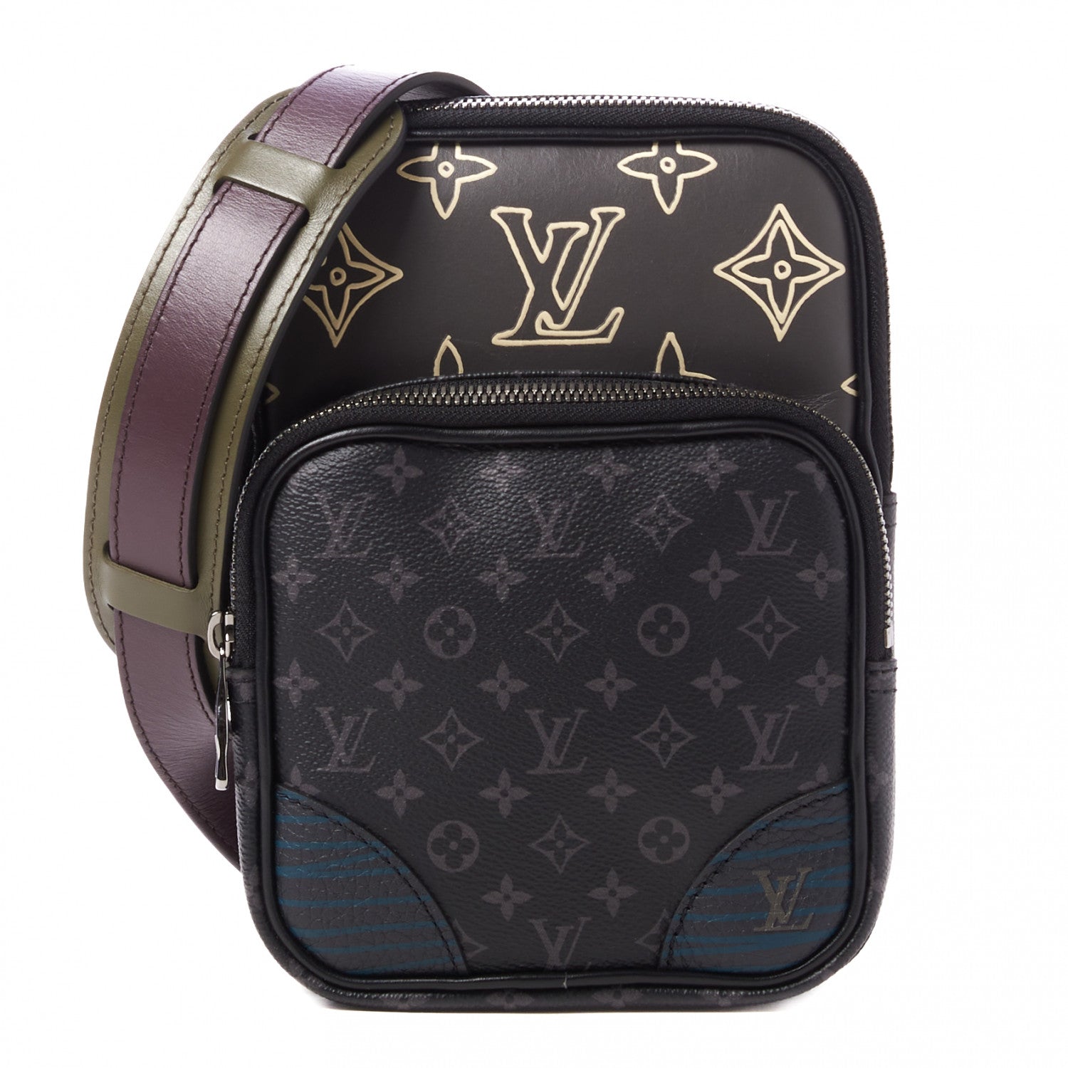 Louis Vuitton Monogram Eclipse Patchwork Amazone Sling Bag 1 of 7