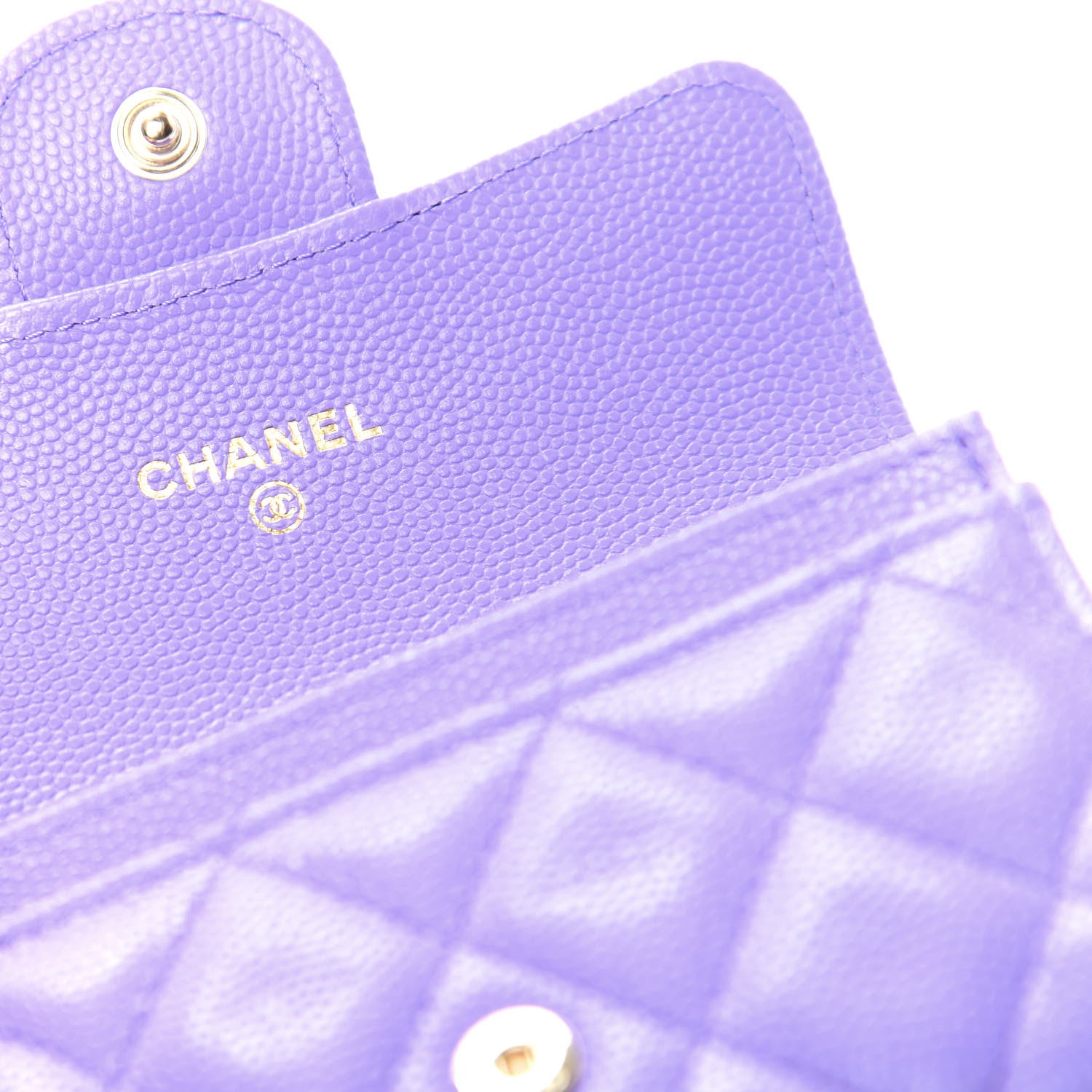 Chanel Caviar Quilted Flap Card Holder Wallet Purple 6 of 9