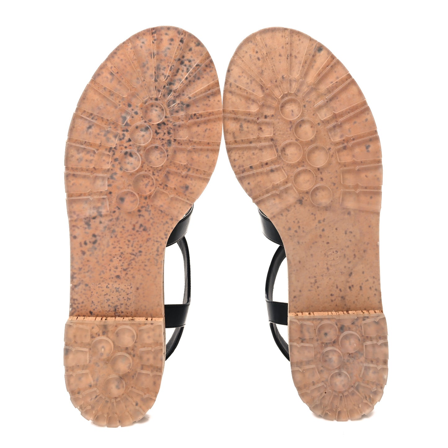 Lambskin Cork Gripoix CC Sandals 40.5 Black