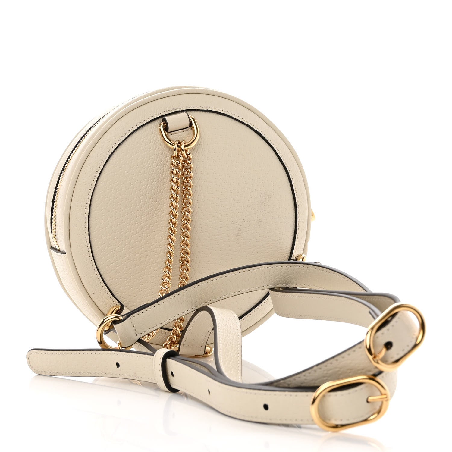 Gucci Textured Calfskin Web Mini Ophidia Round Backpack Mystic White 3 of 11