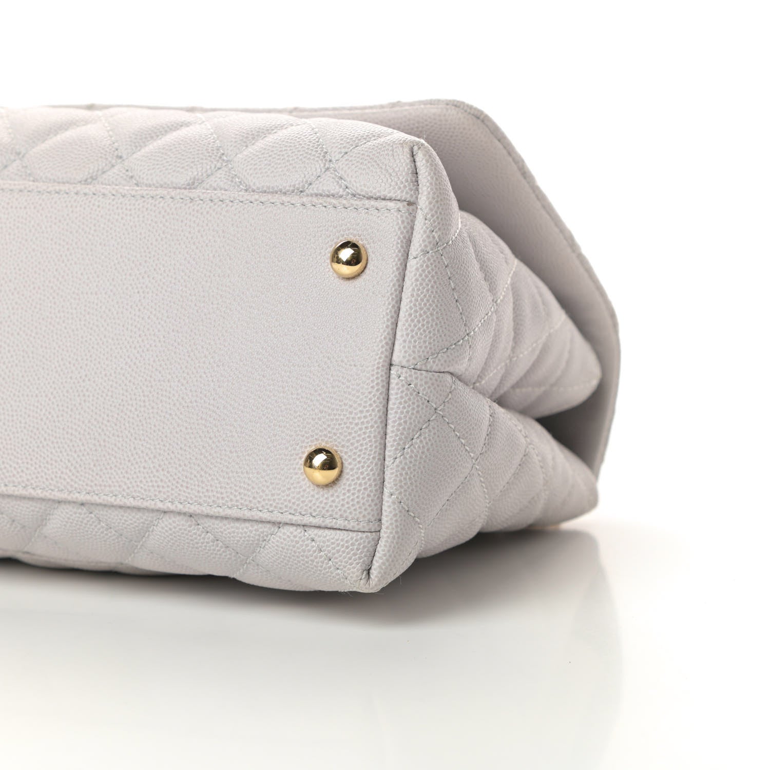 Chanel Caviar Quilted Small Coco Handle Flap Light Grey 10 of 12