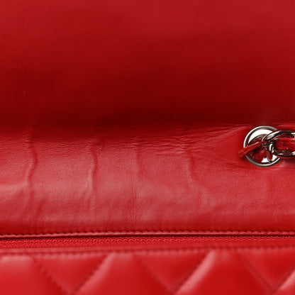 Chanel Lambskin Quilted Jumbo Double Flap Red 10 of 12