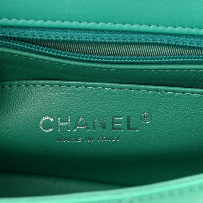 Chanel Patent Calfskin Quilted Mini Rectangular Flap Green 6 of 10