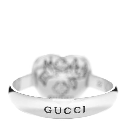 Gucci Sterling Silver Blind for Love Heart Band Ring 61 9.75 4 of 5