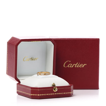 Cartier 18K Yellow Gold Diamond 2.6mm LOVE Paved Band Ring 53 6.5 6 of 6