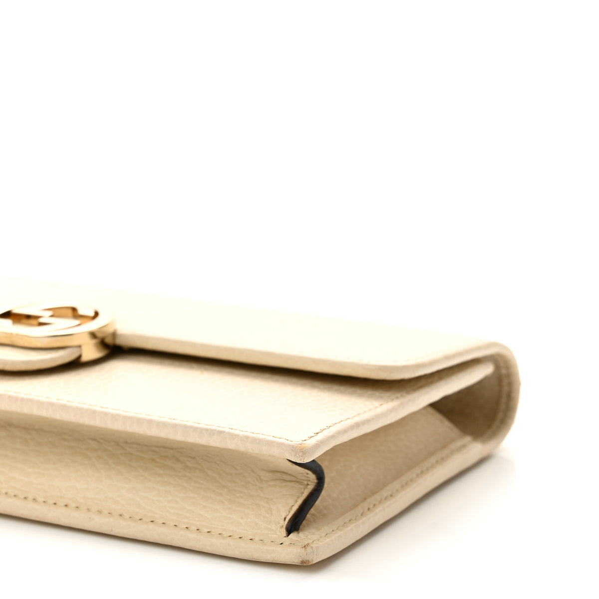 Dollar Calfskin Interlocking G Chain Wallet Ivoire