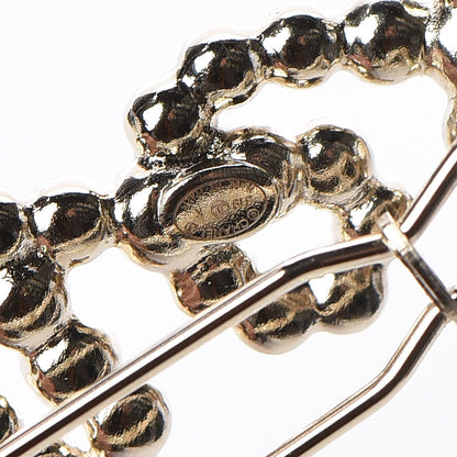 Chanel Metal Glass Swirling Pearls Hair Clip Gold 4 of 5