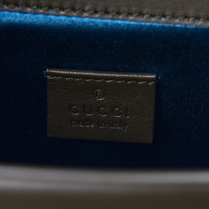 Gucci Velvet Moon Calfskin Crystal GG Monogram Small Dionysus Shoulder Bag Dark Olive Rose Gold 8 of 10