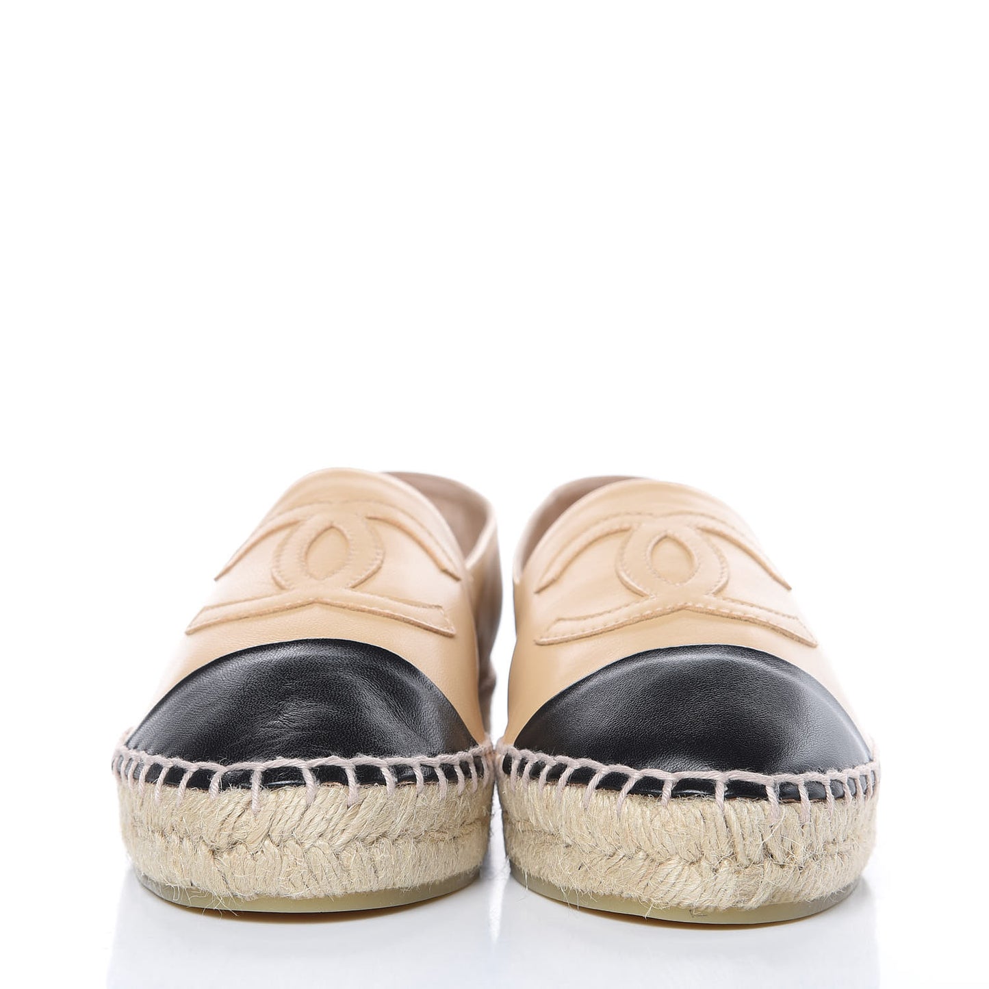 Lambskin CC Espadrilles 36 Beige Black