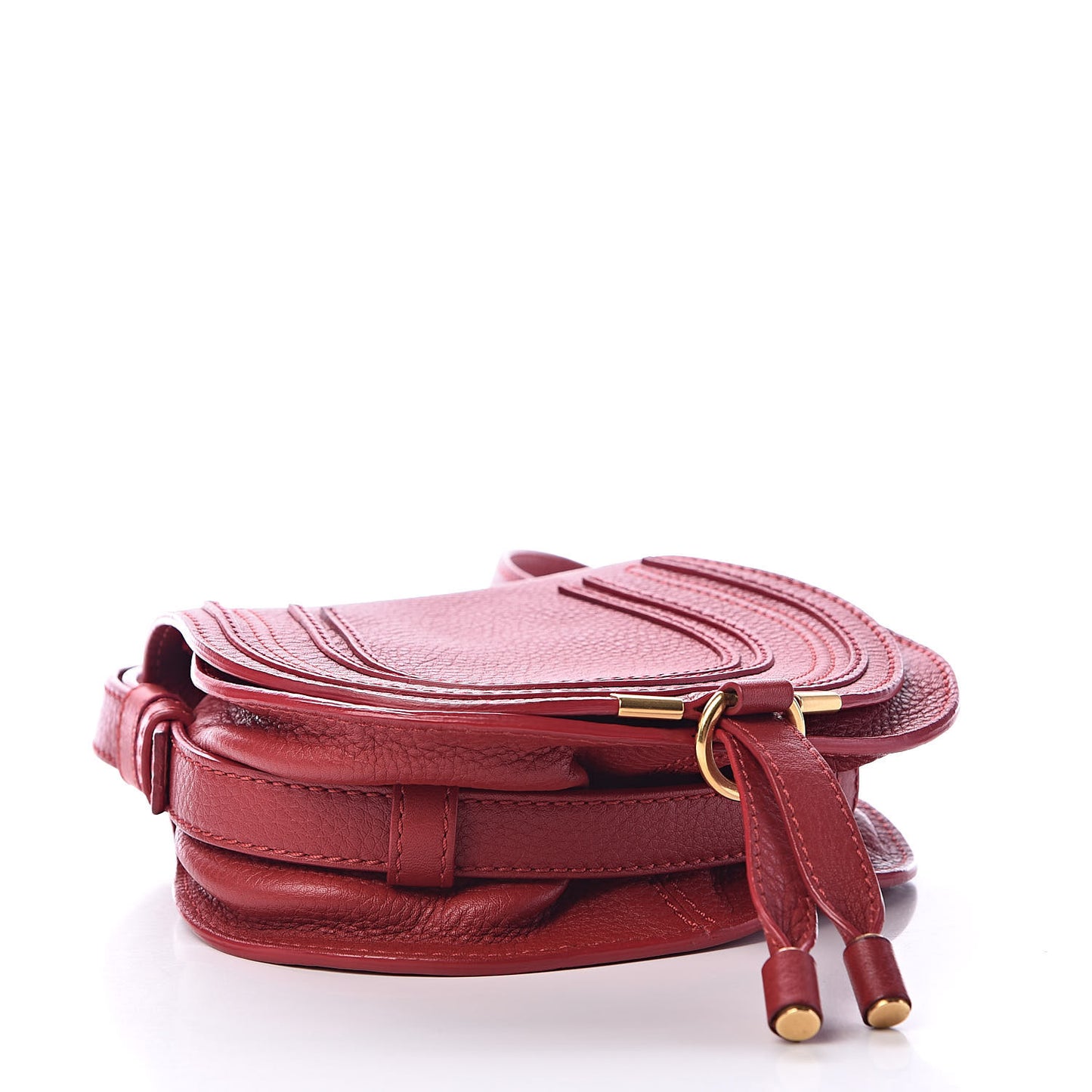Calfskin Mini Marcie Round Crossbody Bag Red