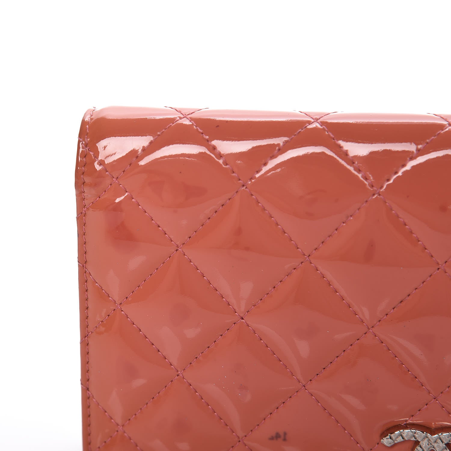 Chanel Patent Quilted Brilliant Yen Wallet Pink 14 of 20