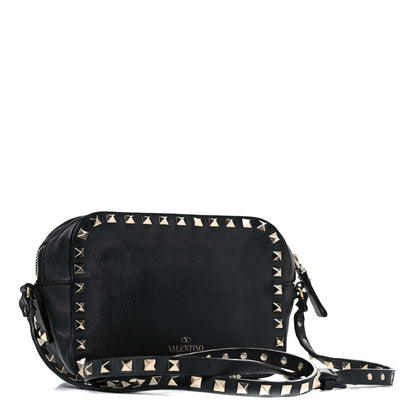 Valentino Garavani Calfskin Rockstud Camera Crossbody Bag Black 3 of 12